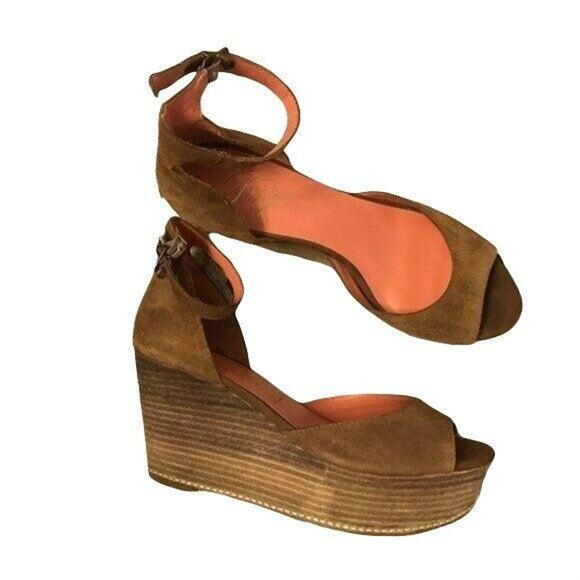 Fergie Dietra Suede Leather Wedge Platform Sandals wedge sz 8 - Picture 2 of 12